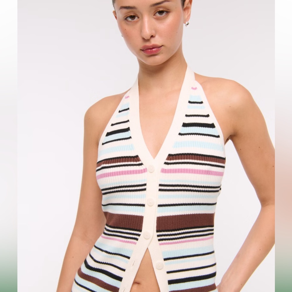 Abercrombie & Fitch Striped Knit Halter Top